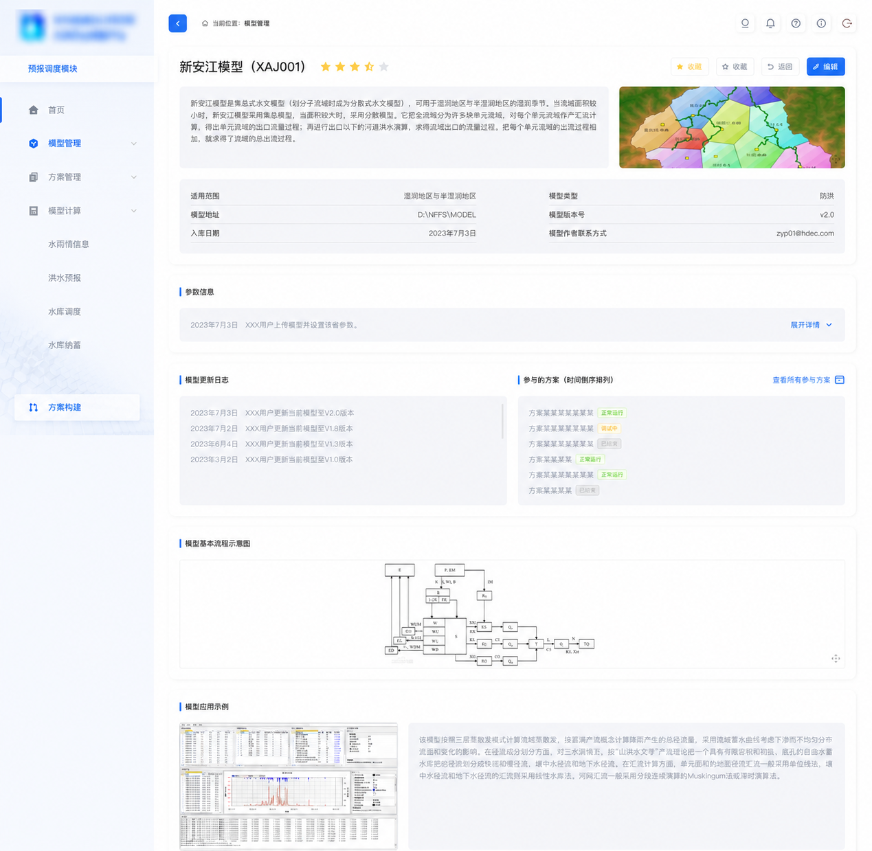 水利专业模型平台模型详情页面(已去除品牌信息)