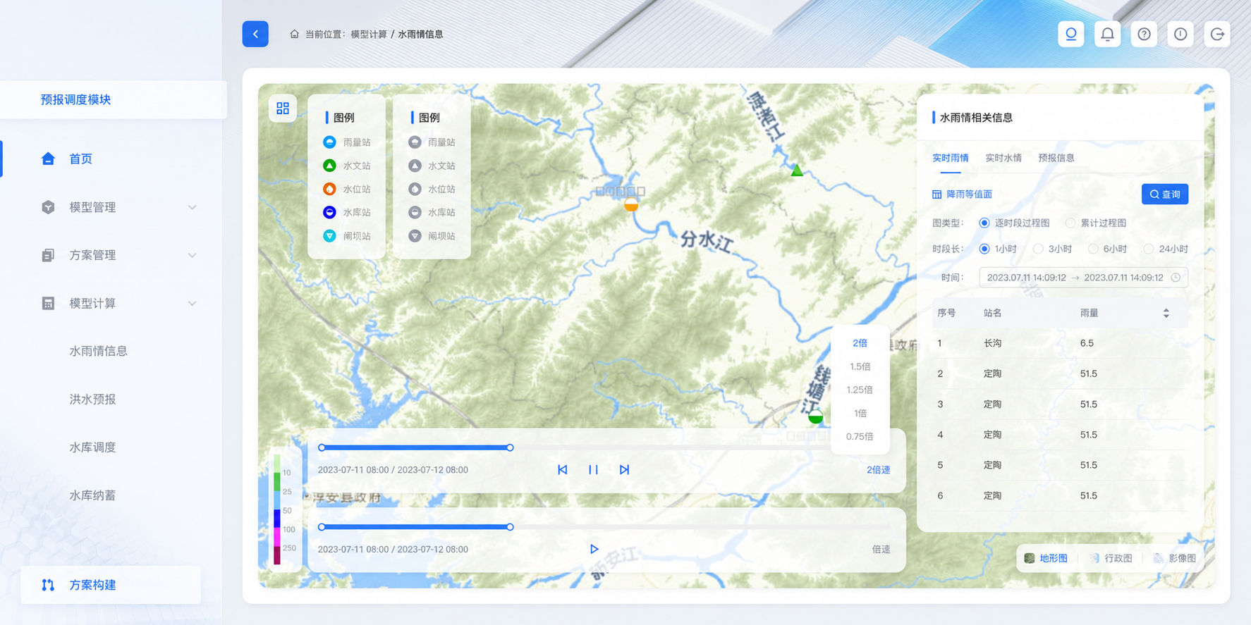 水雨情信息页面(已去除品牌信息)